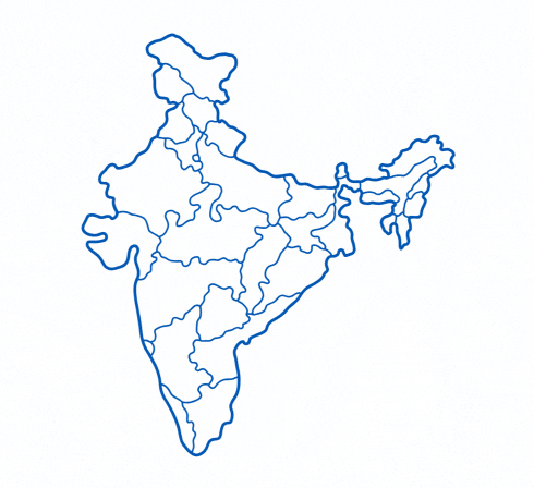 Map of India showing Sendit's delivery network coverage